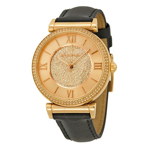 michael kors watch leather sre real|Michael Kors black leather watch.